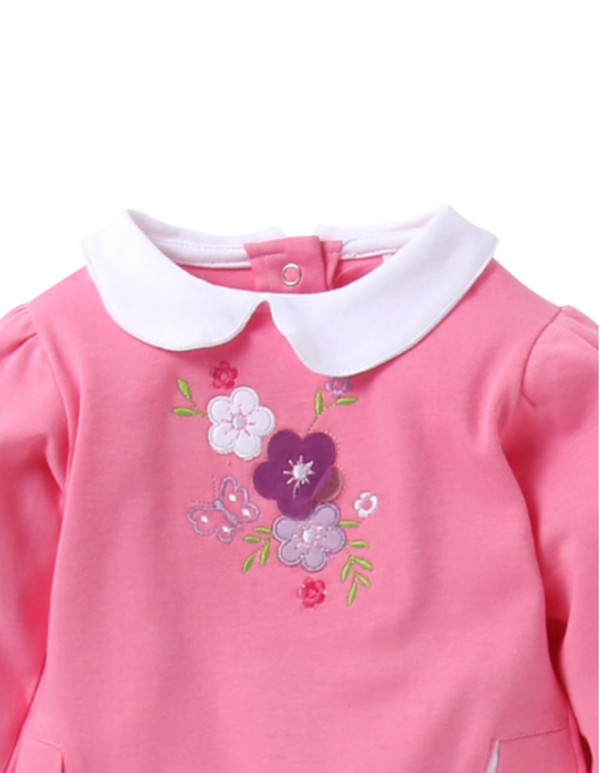 Pink Flower Applique Top and Pant Set