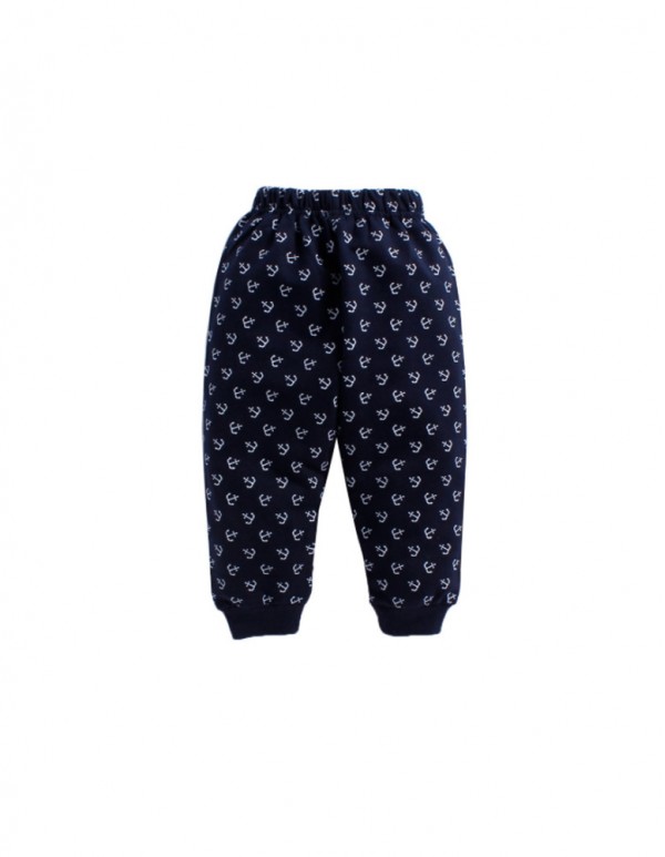 Teddy-Anchor Print Navy Jogger