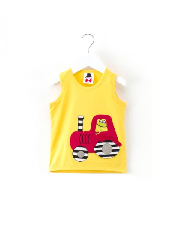 Cat Papa-Yellow Vehicle Applique Vest