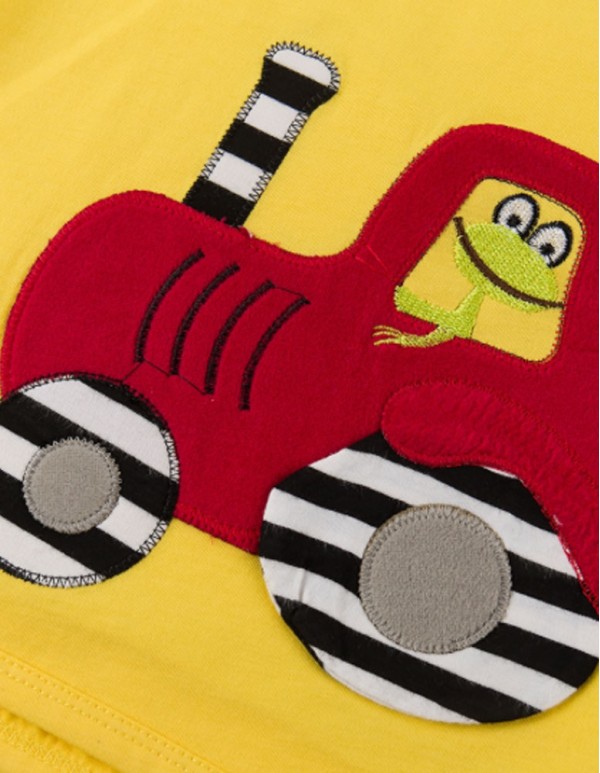 Cat Papa-Yellow Vehicle Applique Vest