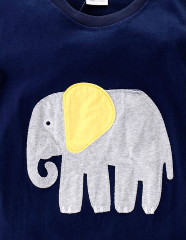 GT -Navy Elephant T-Shirt and Shorts Set