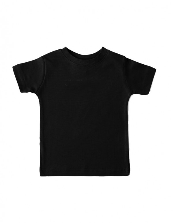 Kids-Black Plain Tee-2-3 yrs