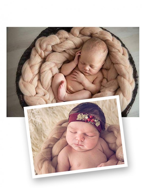 Newborn Baby's Soft  Photo Prop Backdrop Knit Throw Blanket Rug