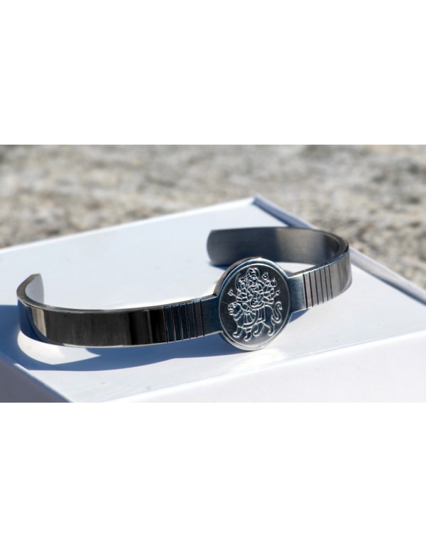  Premium Finish Stainless Steel Jai mata di -Cuff Bracelets