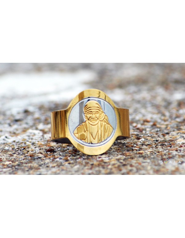 Luxuriant Gold Casting Sai Baba Ring