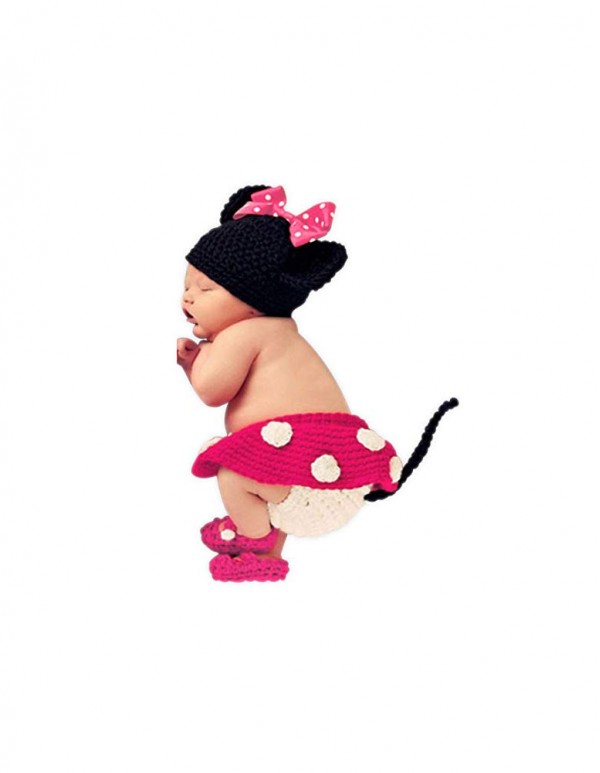 Minnie Mouse Hat, Skirt, Shorts and Booties Crochet -Photoshoot Props