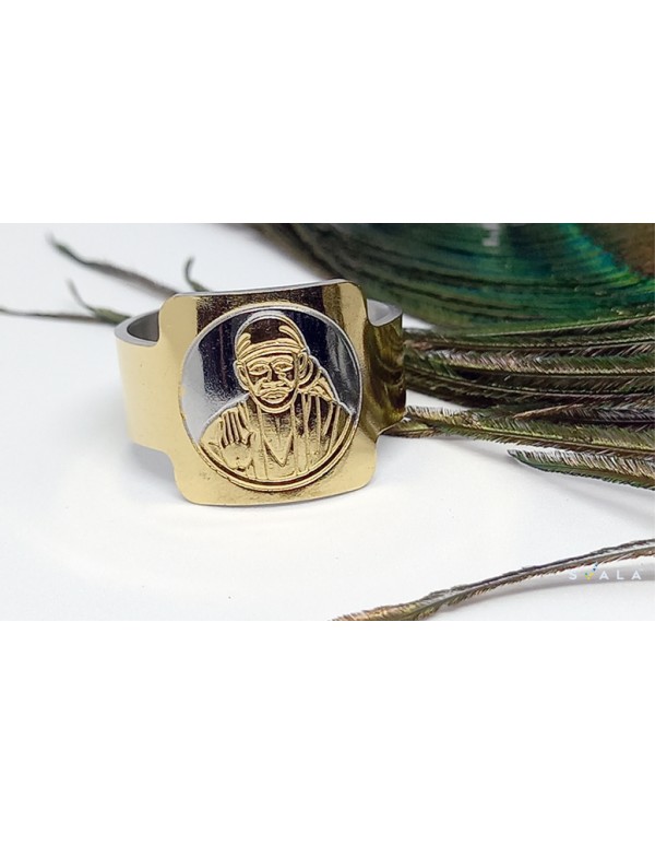 Men's Sai Baba 22k Gold Ring | Raj Jewels