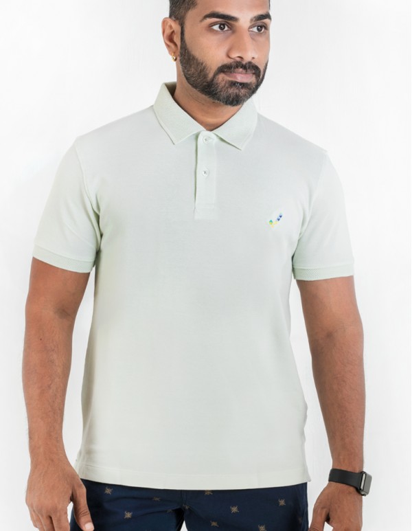 Men's Jacquard Collar Polo - Mint