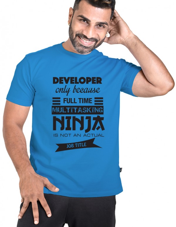 Men's  Crew Neck Custom Printed -Ninja Tee