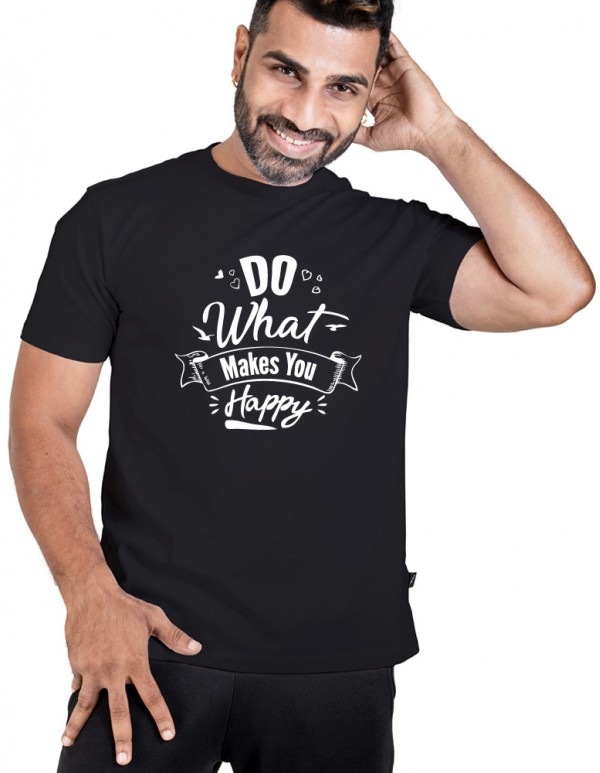 Men's Crew Neck Text Printed T-shirt