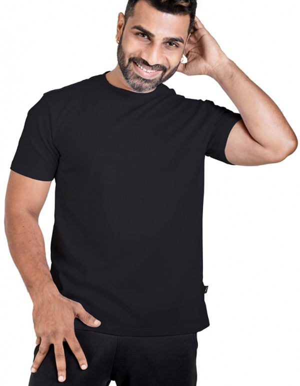 Men's Jet Black Plain Tees- (Buy1 Get1 Offer)